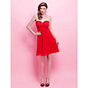 A-line Strapless Knee-length Chiffon Cocktail Dress