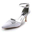 Top Quality Satin Upper High Heel Closed-toes With Rhinestone Wedding Bridal Shoes
