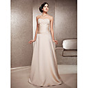 A-line Strapless Floor-length Satin And Lace Wedding Dress