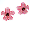 Pink Accent Flower Earrings