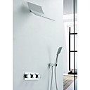 Contemporary Shower Faucet with Rain Shower Head + Hand Shower