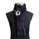 High Quality 100% Handmade Rex Rabbit Fur Winter Scarf With Rosette