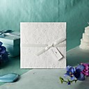 White Embossed Spring Flowers Wedding Invitation (Set of 50)