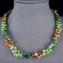 6-7mm en 7-9mm Echte zoetwaterparels necklacewith jade - 20 inch