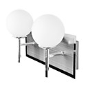 Wall Light with 2 Lights in White Ball Shade