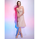 A-line Halter Neck Knee-length Chiffon Cocktail Dress