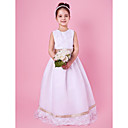 A-line Organza And Satin Flower Girl Dress With Sash/Ribbon