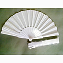 classico tessuto bianco e plastica fan mano pieghevole (set di 4)