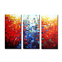 met de hand geschilderd abstract olieverfschilderij met gestrekte frame - set van 3