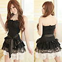 princesse série en noir et costume blanc de polyester dentelle