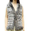 Genuine Knit Rabbit/Raccoon Fur Vest In Grey