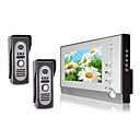 duas câmeras à prova d'água com 7 polegadas TFT colorido LCD de vídeo do sistema porta telefone de intercomunicação