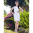 Sheath/Column Bateau Short/Mini Taffeta Wedding Dress
