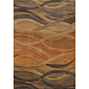 Acrylic Tufted Area Rugs with Waved Stripe Pattern
