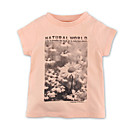 stampa floreale collo rotondo manica corta t-shirt