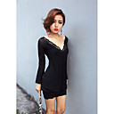 Women's Lace V Neck Backless Dress