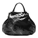 penas de pavão impressão patente bolsa de couro sacolas (48 cm * 36 centímetros * 4cm)
