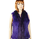 Two Tone Genuine Rabbit/Raccoon Fur Vest In Purple