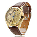 Frauen pu analoge mechanische Armbanduhr (braun)