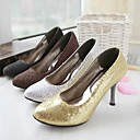 Leatherette Stiletto Closed Toe Pumps With Sparkling Glitter (More Colors)