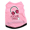 rocker chick stijl katoenen shirt voor honden (roze, meerdere maten leverbaar)