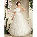 Charming A-line Spaghetti Straps Floor-length Tulle Wedding Dress