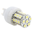 g9 3.5W 27x5050 SMD 300lm 5500-6500k natuurlijk wit licht led corn lamp (230v)
