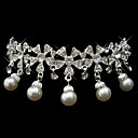 aleación con diamantes de imitación y la perla que une la flor tiara nupcial