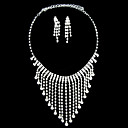 Silber Strass zweiteilige Damen schillernde Hochzeit Schmuck-Set (45 cm)