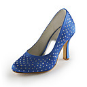 Satin Stiletto Heel Hand-made Closed Toe / Pumps With Rhinestone Party Evening Shoes (More Colors Available)