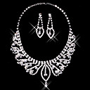 Silber Strass zweiteilige Ladies 'Fine Design Hochzeit Schmuck-Set (45 cm)