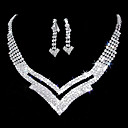 nydelig rhinestone to stykke cutout "v" design damenes smykker sett (45 cm)