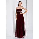 Sheath/Column Strapless Floor-length Chiffon Evening Dress