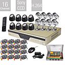 Ultra Low Price 16CH CCTV DVR Kit (H.264, 16 SONY Nightvision Cameras)