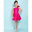 A-line One Shoulder Short/Mini Taffeta Junior Bridesmaid Dress