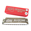 huang - (103-c) blues harp zilver hamonica 10 holes/20 tonen / messing kam