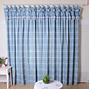 cortinas de color azul a cuadros de ventanas modernas (par de cortinas)