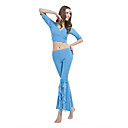 Dancewear Crystal Cotton Belly Top And Pant for Ladies More Colors