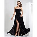 Sheath/Column Strapless Floor-length Velvet Evening Dress