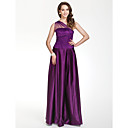 A-line One Shoulder Floor-length Satin Bridesmaid Dress