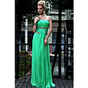 Sheath/ Column Strapless Floor-length Chiffon With Crystal Detailing/ Draping Evening Dress
