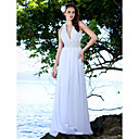 Sheath/Column Halter Neckline Sweep/Brush Train Satin Chiffon Wedding Dress