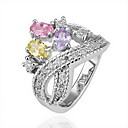 precioso cristal de oro 18k piedra de tres colores de la moda del anillo