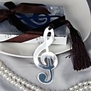 treble clef en métal brossé signet faveur gland de soie élégante