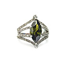oval platiniert Natur silbernen Ring