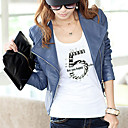Long Sleeve Turndown Collar Evening/ Office PU Jacket With Pockets  (More Colors)