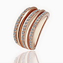 Gorgeous Cubic Zirconia 18K Gold Plated Three Layer Fashion Ring