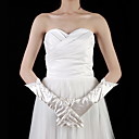Satin Elbow Length Fingertips Bridal Gloves