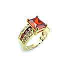wunderschönen Granat rosé vergoldet Liebe Ring