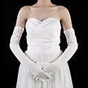 Cotton / Lace Opera Length Fingertips Bridal Gloves (More Colors)